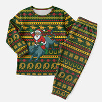 Amazing Cowboy Santa Claus Christmas Pajama Set Xmas Holiday Patterns - Wonder Print Shop