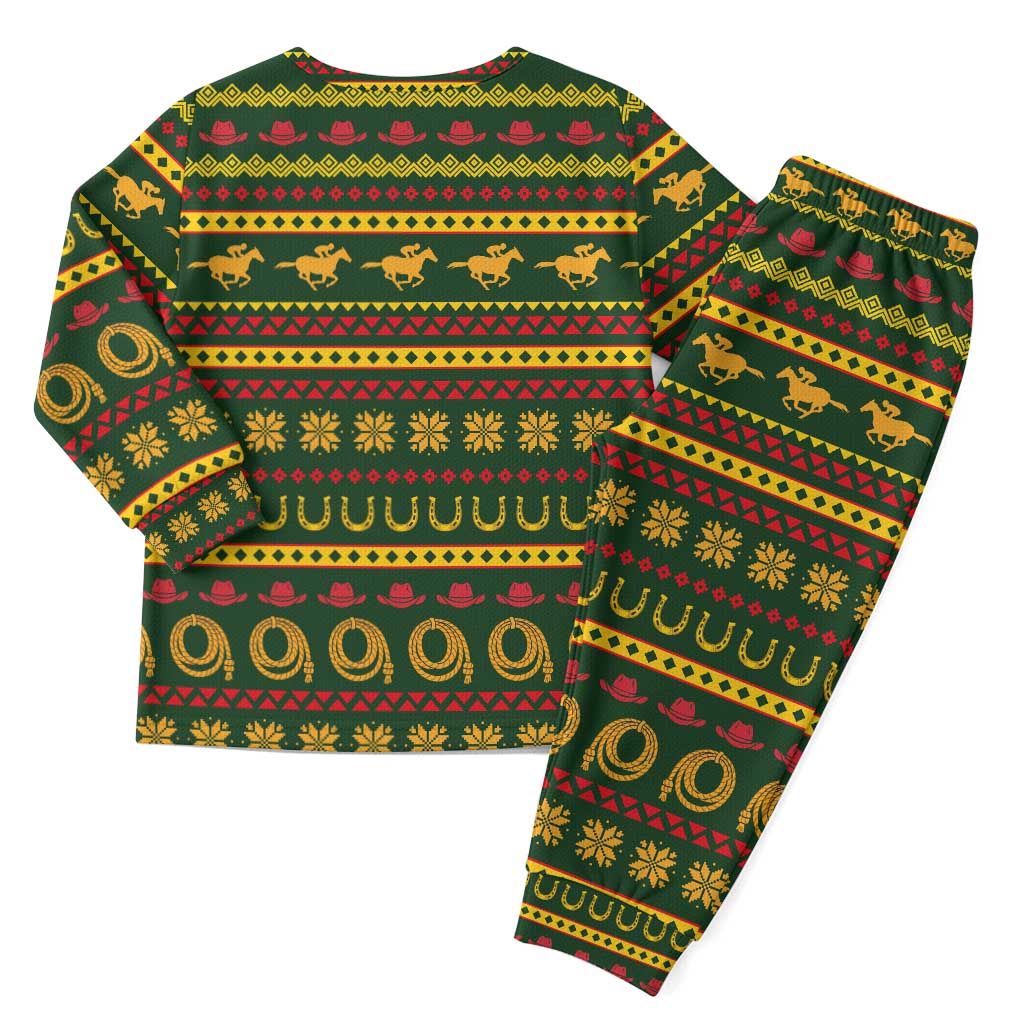 Amazing Cowboy Santa Claus Christmas Pajama Set Xmas Holiday Patterns - Wonder Print Shop