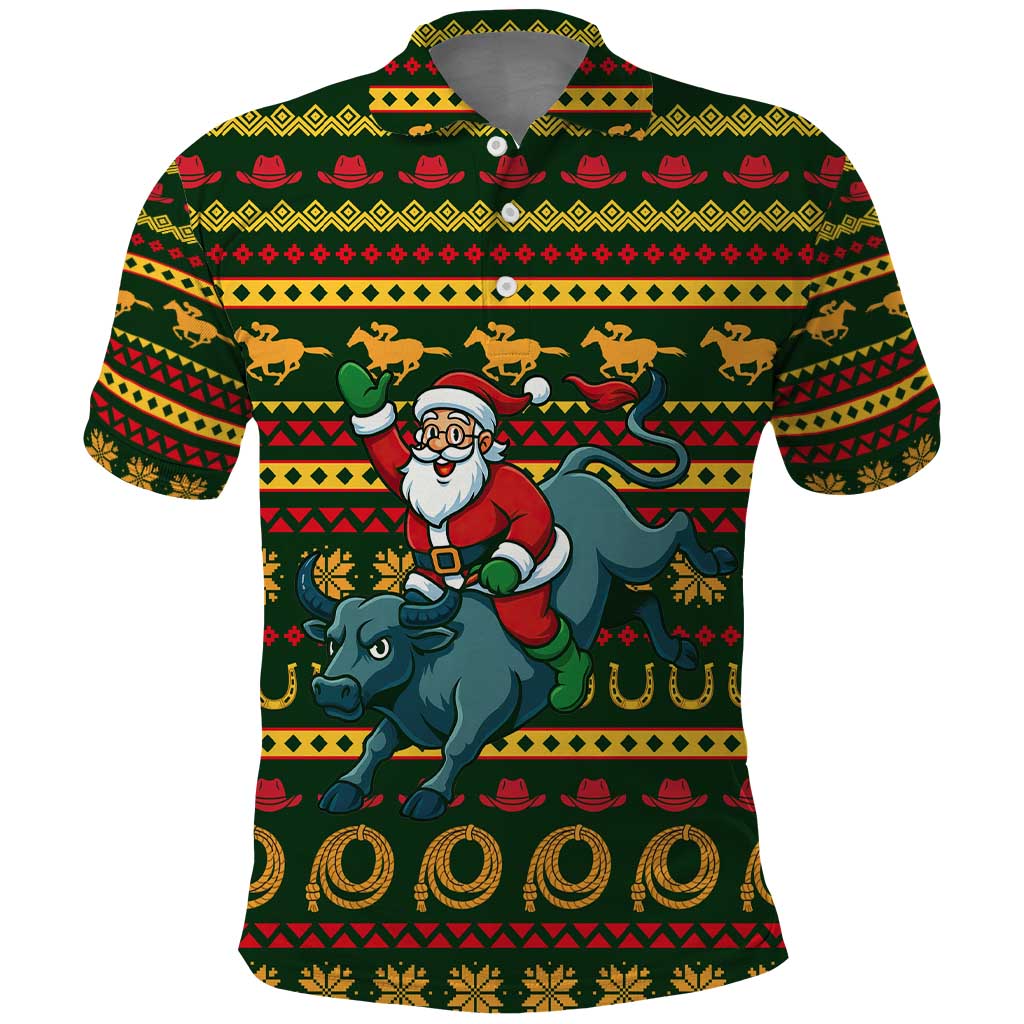 Amazing Cowboy Santa Claus Christmas Polo Shirt Xmas Holiday Patterns - Wonder Print Shop