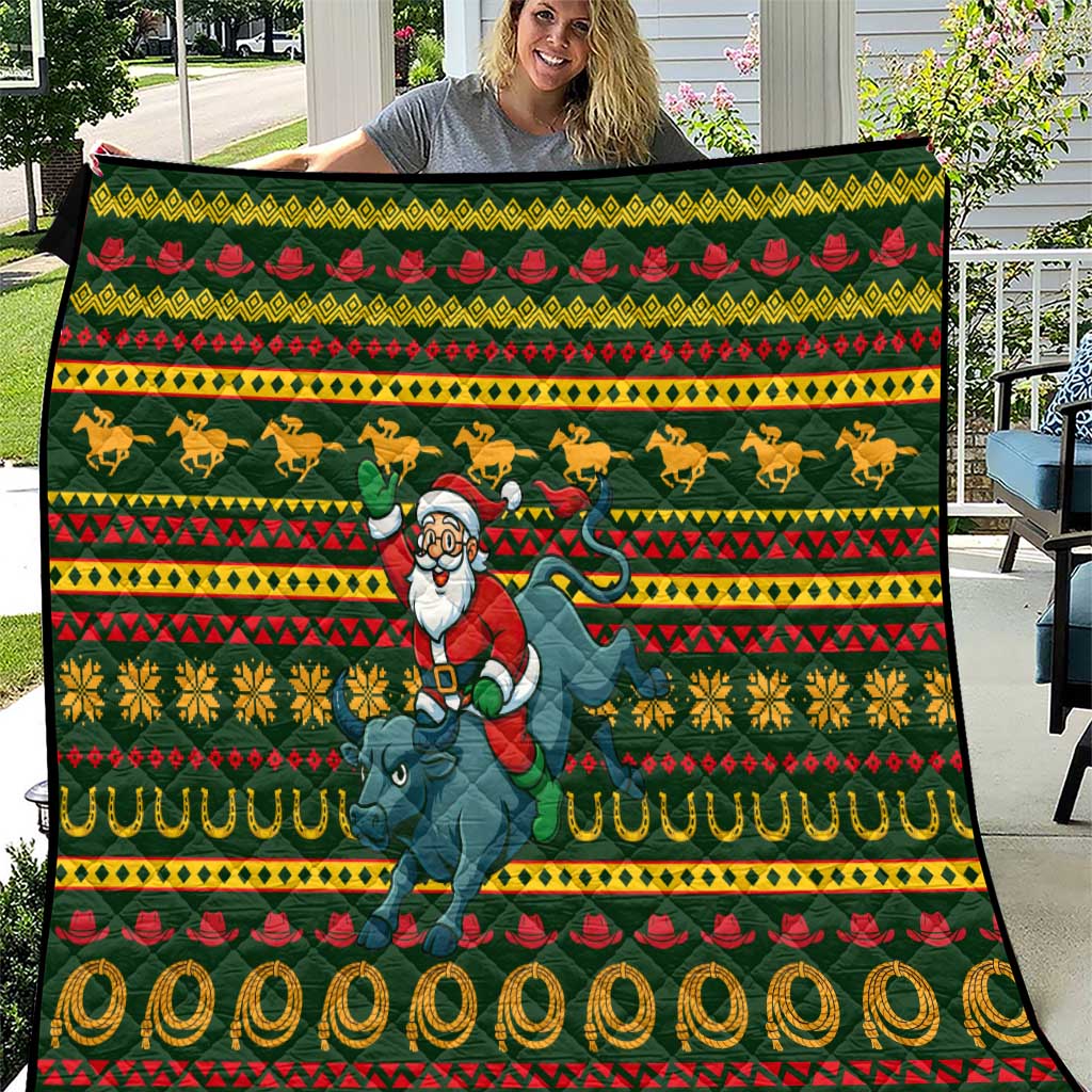 Amazing Cowboy Santa Claus Christmas Quilt Xmas Holiday Patterns - Wonder Print Shop