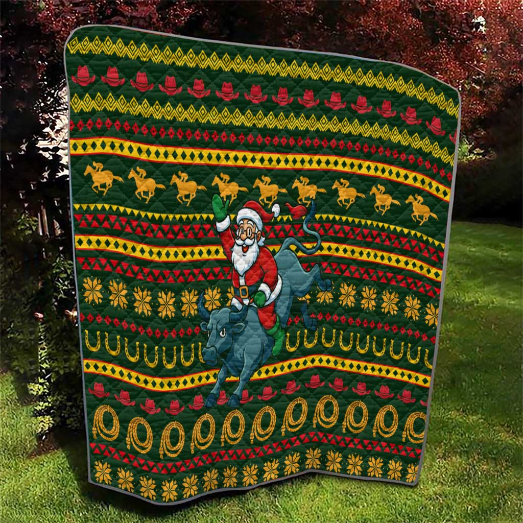 Amazing Cowboy Santa Claus Christmas Quilt Xmas Holiday Patterns - Wonder Print Shop