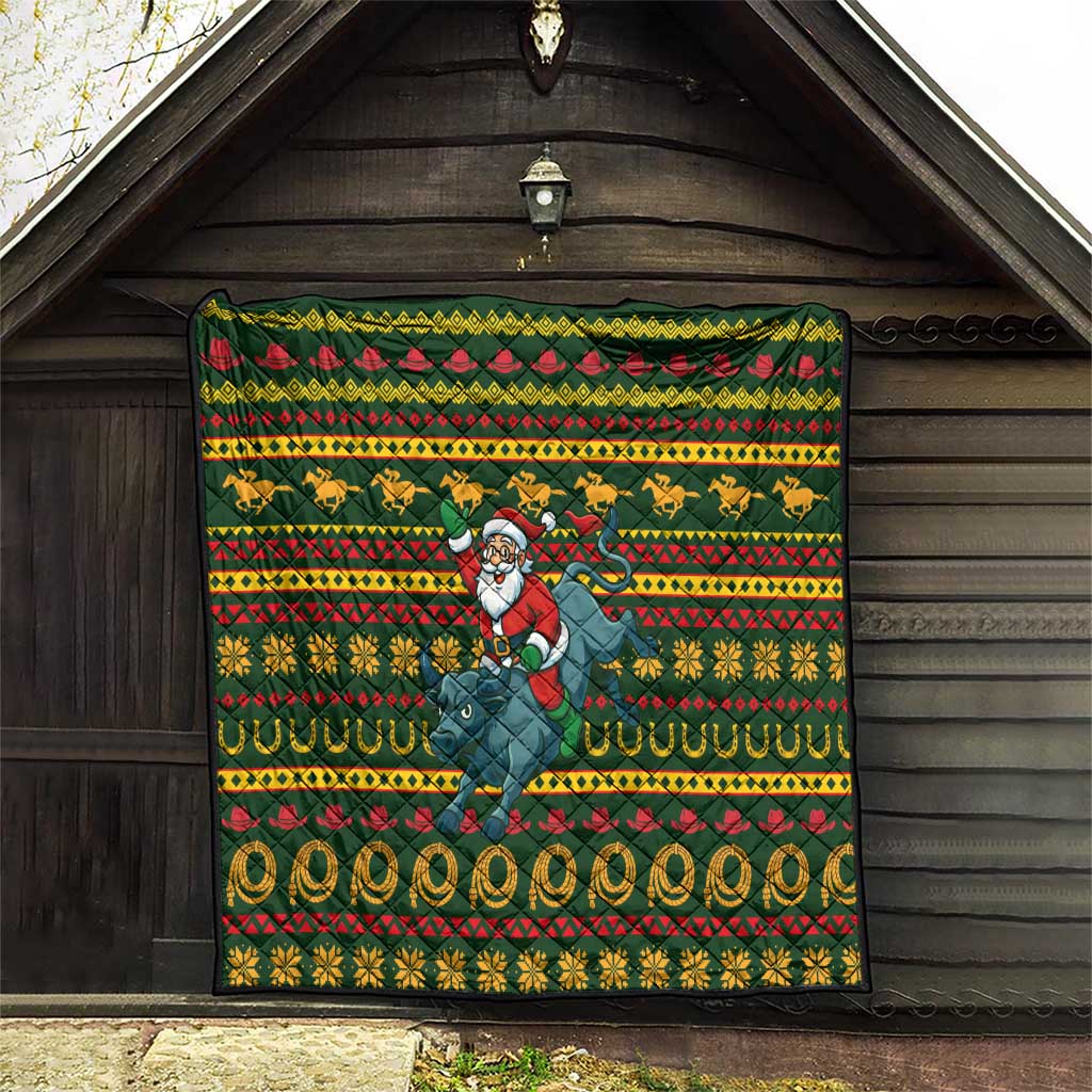 Amazing Cowboy Santa Claus Christmas Quilt Xmas Holiday Patterns - Wonder Print Shop