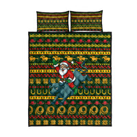 Amazing Cowboy Santa Claus Christmas Quilt Bed Set Xmas Holiday Patterns - Wonder Print Shop