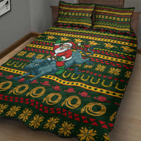 Amazing Cowboy Santa Claus Christmas Quilt Bed Set Xmas Holiday Patterns - Wonder Print Shop