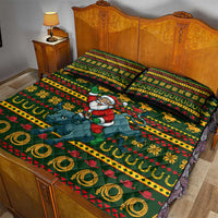 Amazing Cowboy Santa Claus Christmas Quilt Bed Set Xmas Holiday Patterns - Wonder Print Shop