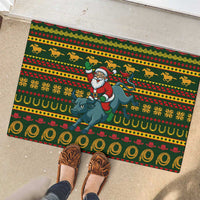 Amazing Cowboy Santa Claus Christmas Rubber Doormat Xmas Holiday Patterns - Wonder Print Shop