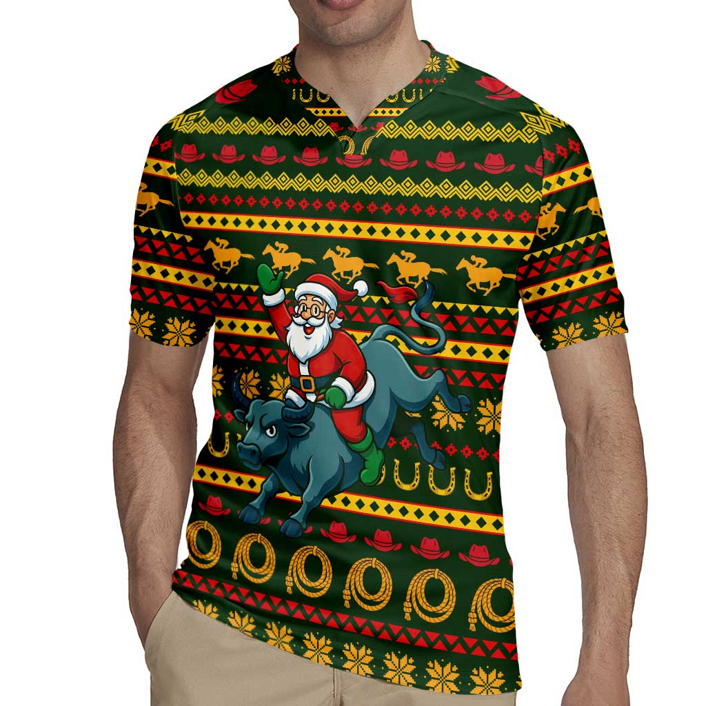 Amazing Cowboy Santa Claus Christmas Rugby Jersey Xmas Holiday Patterns - Wonder Print Shop