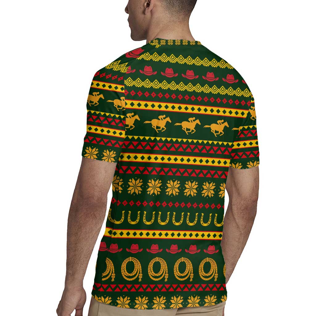 Amazing Cowboy Santa Claus Christmas Rugby Jersey Xmas Holiday Patterns - Wonder Print Shop