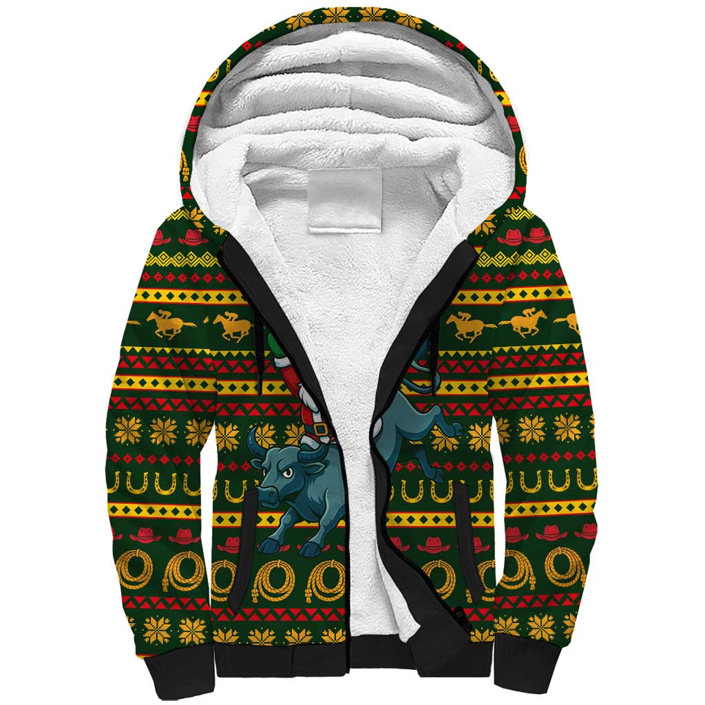 Amazing Cowboy Santa Claus Christmas Sherpa Hoodie Xmas Holiday Patterns - Wonder Print Shop