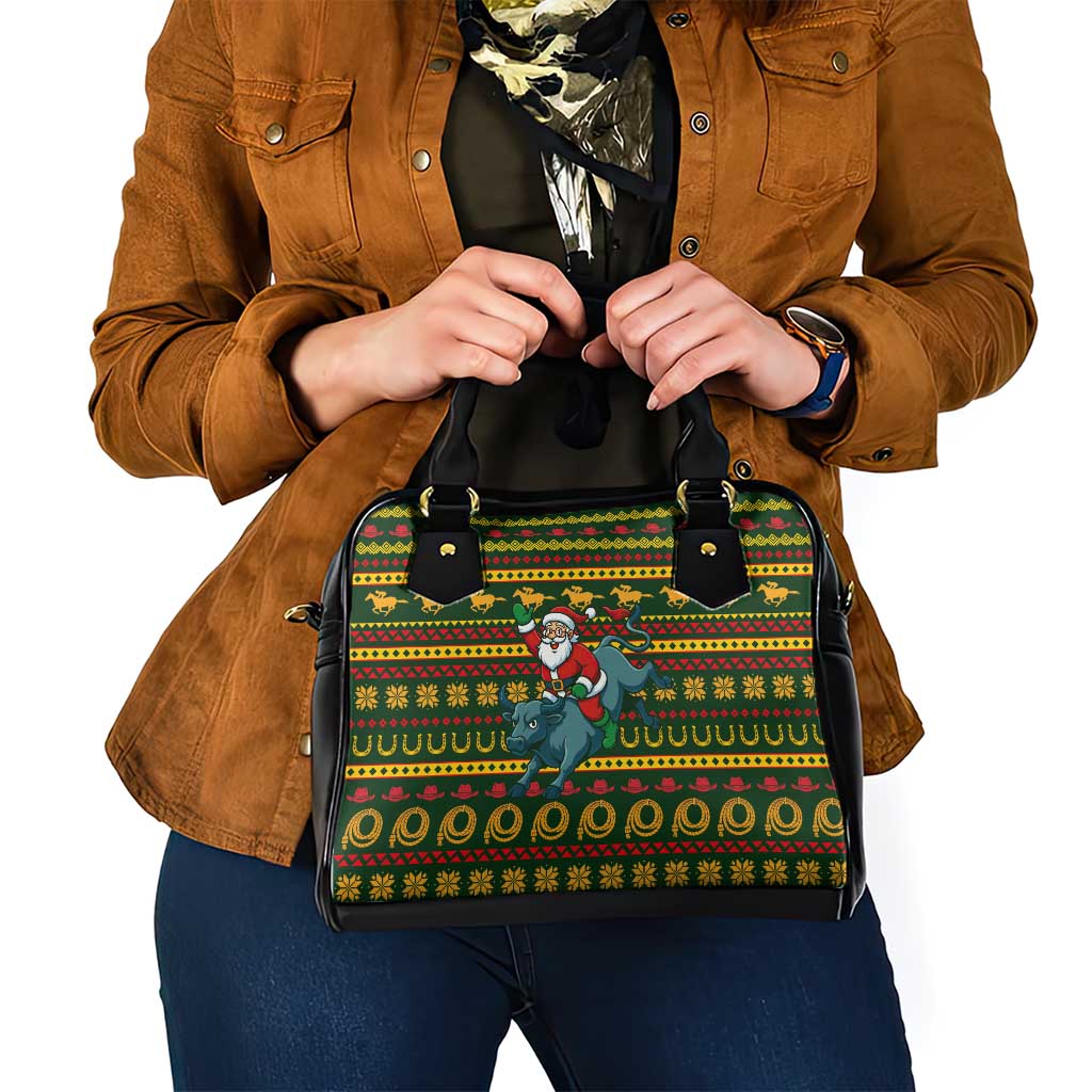 Amazing Cowboy Santa Claus Christmas Shoulder Handbag Xmas Holiday Patterns - Wonder Print Shop