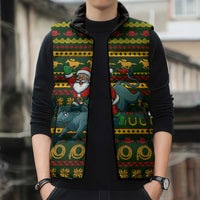 Amazing Cowboy Santa Claus Christmas Sleeveless Puffer Jacket Xmas Holiday Patterns - Wonder Print Shop