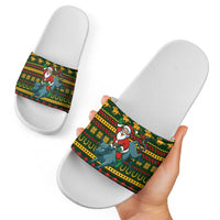 Amazing Cowboy Santa Claus Christmas Slide Sandals Xmas Holiday Patterns - Wonder Print Shop