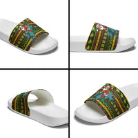Amazing Cowboy Santa Claus Christmas Slide Sandals Xmas Holiday Patterns - Wonder Print Shop