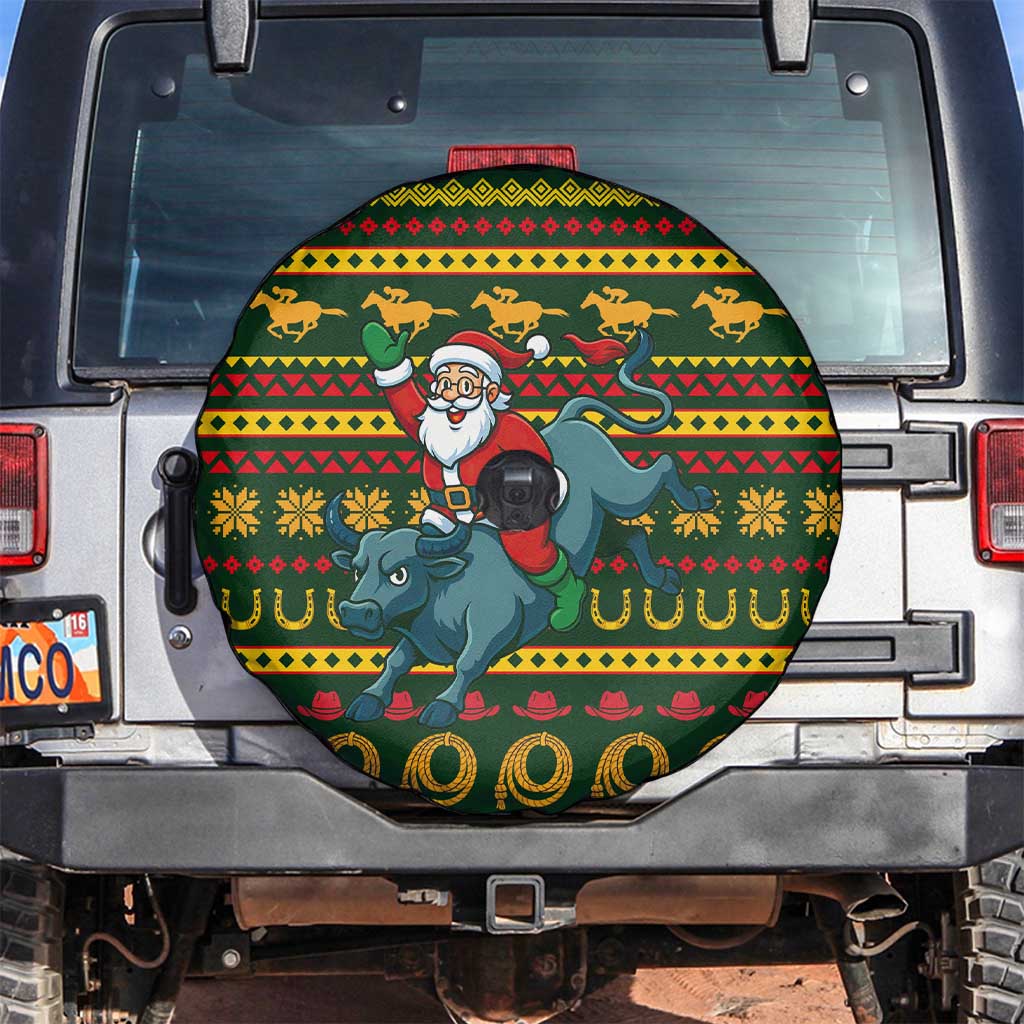 Amazing Cowboy Santa Claus Christmas Spare Tire Cover Xmas Holiday Patterns - Wonder Print Shop