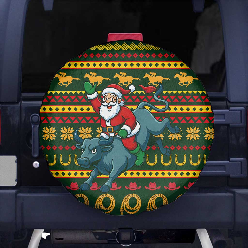 Amazing Cowboy Santa Claus Christmas Spare Tire Cover Xmas Holiday Patterns - Wonder Print Shop