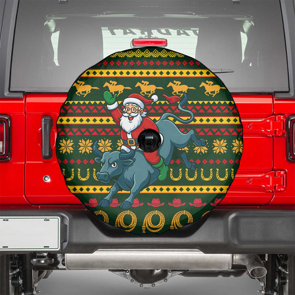 Amazing Cowboy Santa Claus Christmas Spare Tire Cover Xmas Holiday Patterns - Wonder Print Shop