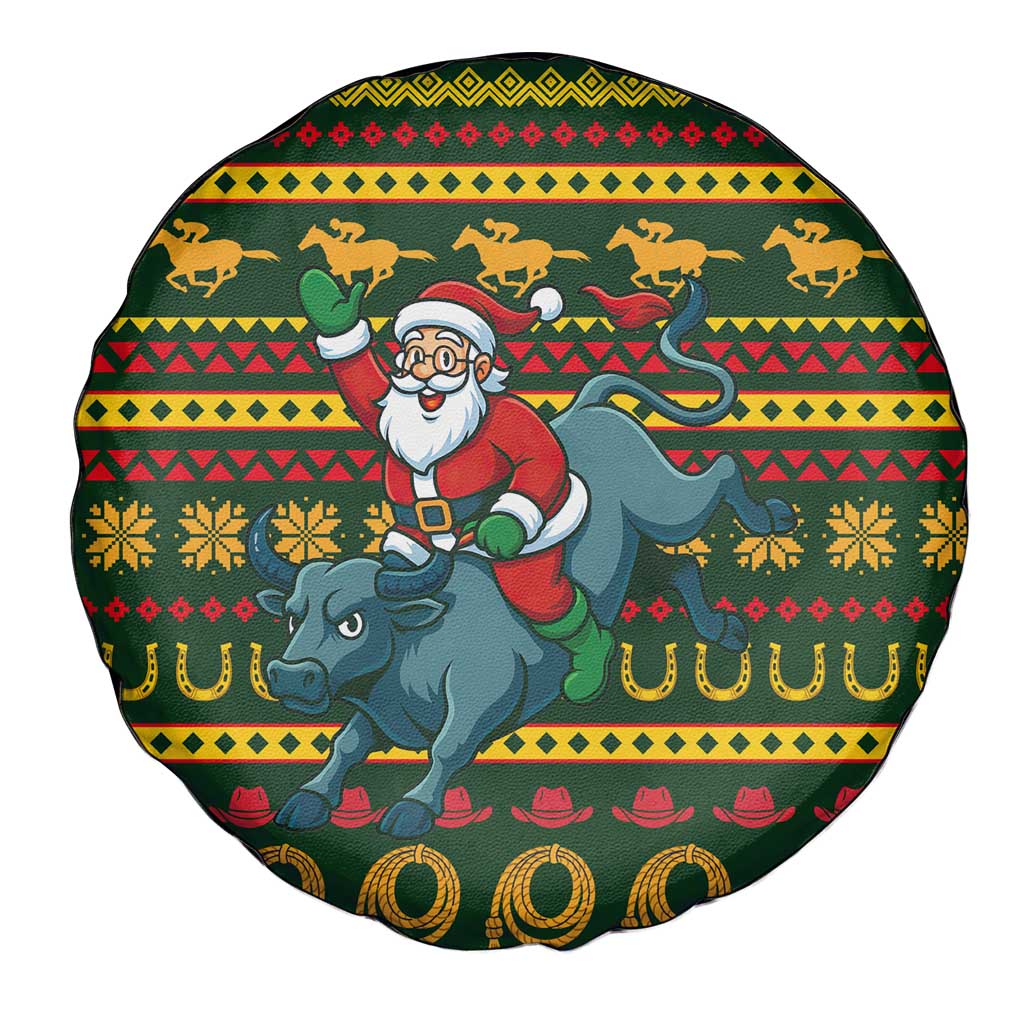 Amazing Cowboy Santa Claus Christmas Spare Tire Cover Xmas Holiday Patterns - Wonder Print Shop