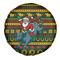 Amazing Cowboy Santa Claus Christmas Spare Tire Cover Xmas Holiday Patterns - Wonder Print Shop