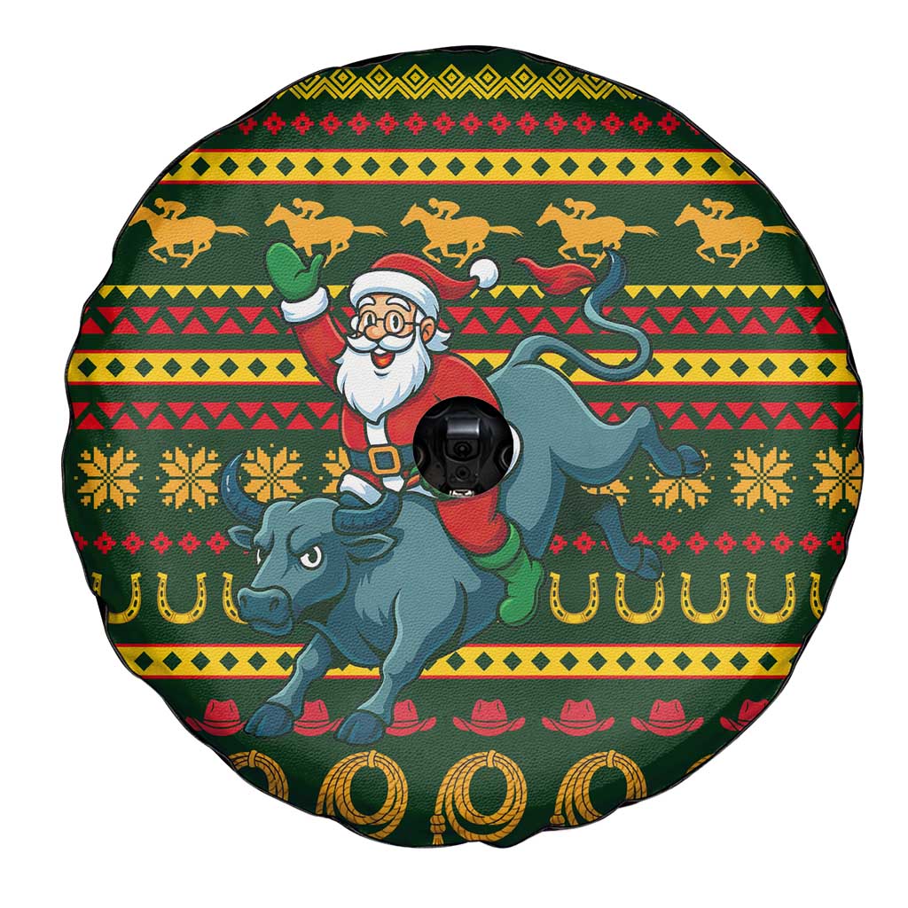 Amazing Cowboy Santa Claus Christmas Spare Tire Cover Xmas Holiday Patterns - Wonder Print Shop