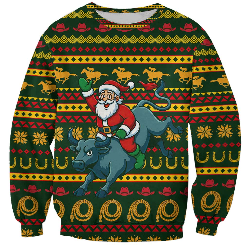 Amazing Cowboy Santa Claus Christmas Sweatshirt Xmas Holiday Patterns - Wonder Print Shop