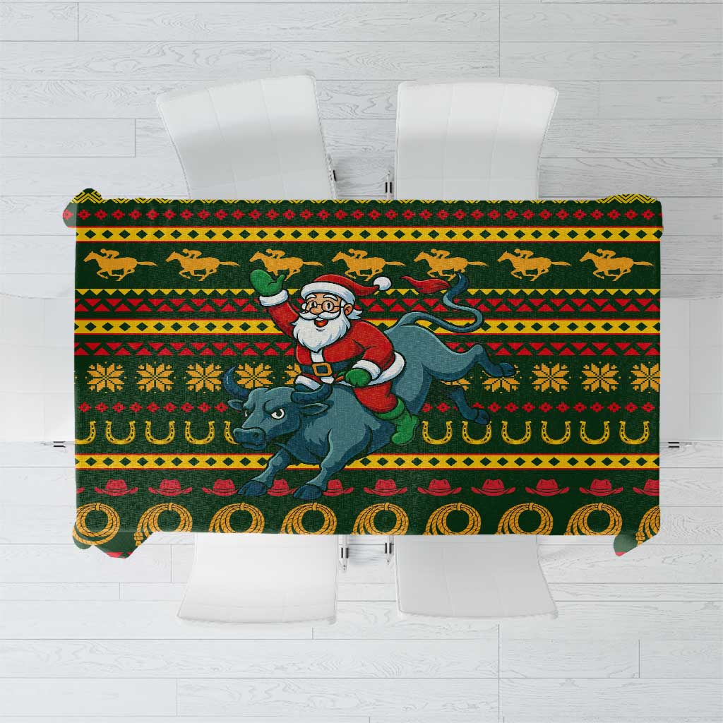 Amazing Cowboy Santa Claus Christmas Tablecloth Xmas Holiday Patterns - Wonder Print Shop