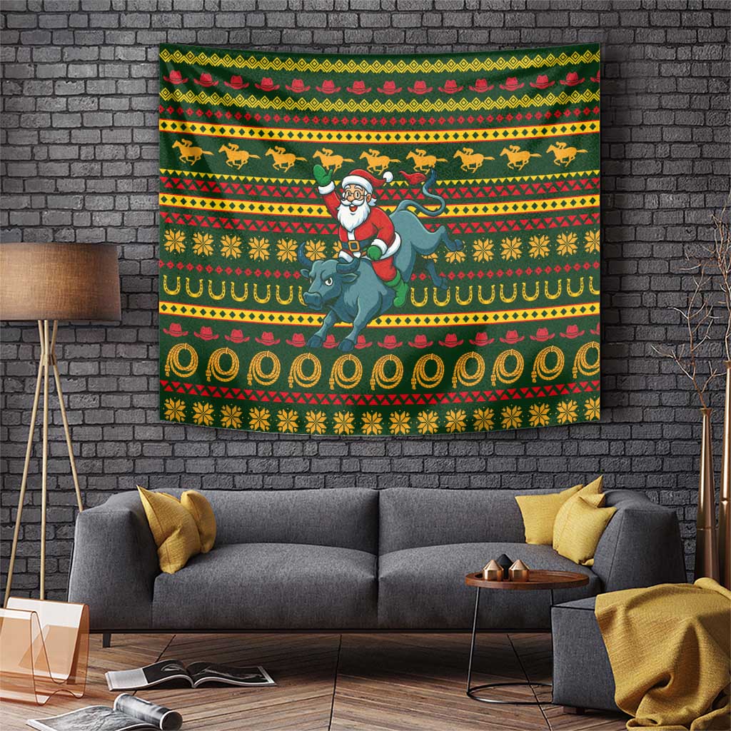 Amazing Cowboy Santa Claus Christmas Tapestry Xmas Holiday Patterns - Wonder Print Shop