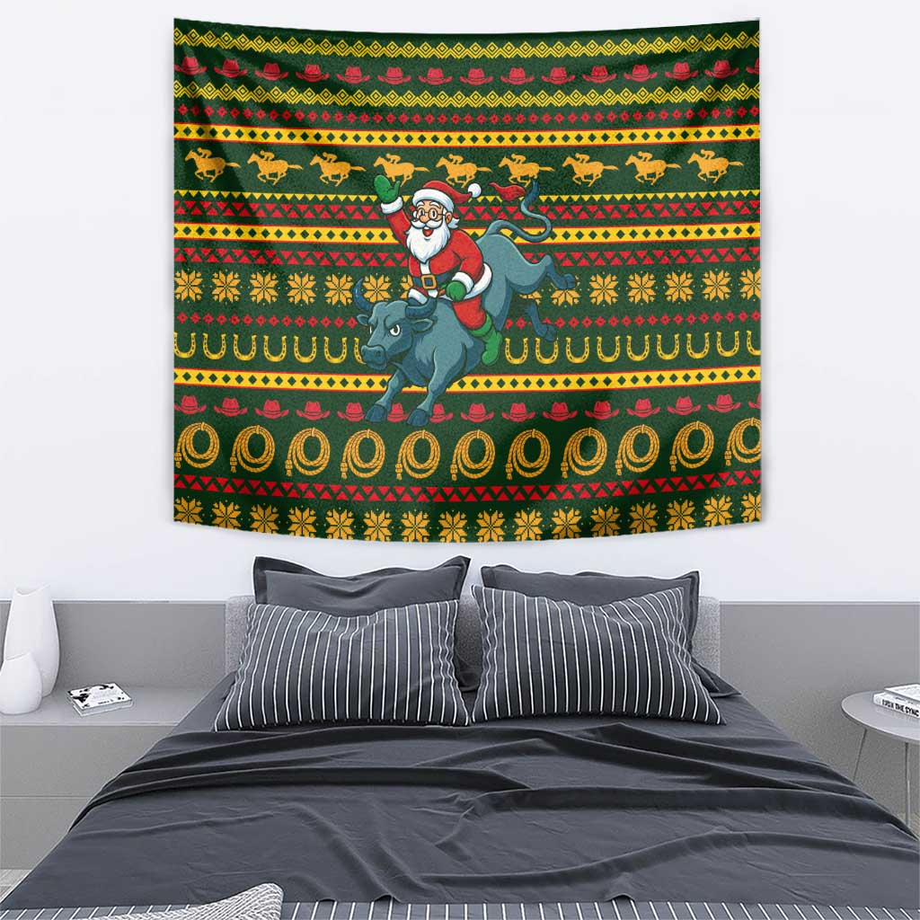 Amazing Cowboy Santa Claus Christmas Tapestry Xmas Holiday Patterns - Wonder Print Shop