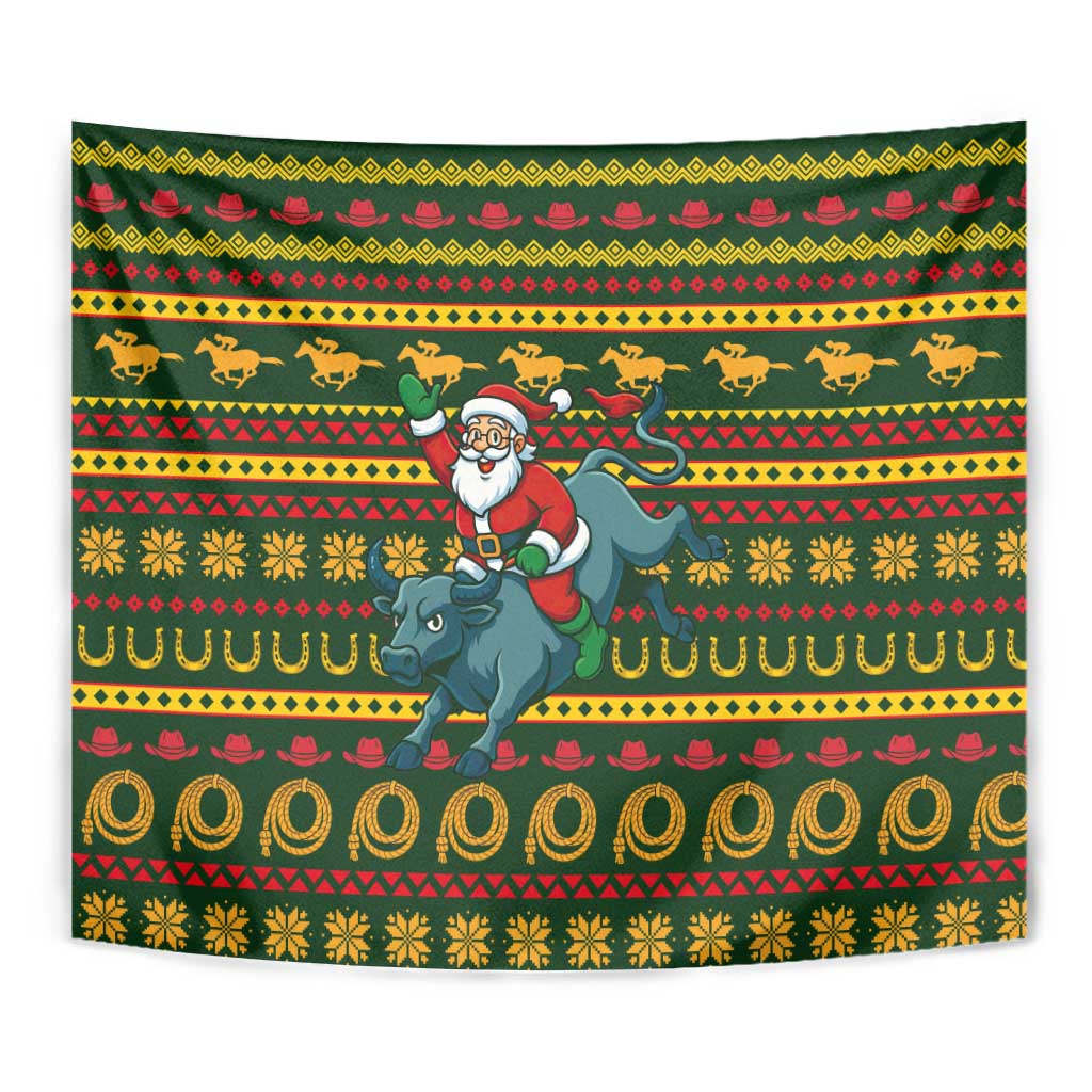 Amazing Cowboy Santa Claus Christmas Tapestry Xmas Holiday Patterns - Wonder Print Shop