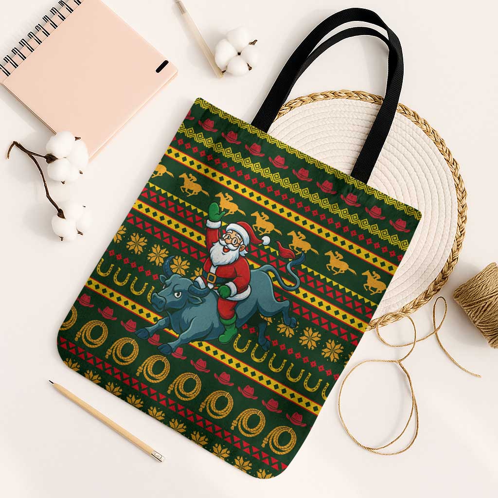 Amazing Cowboy Santa Claus Christmas Tote Bag Xmas Holiday Patterns - Wonder Print Shop