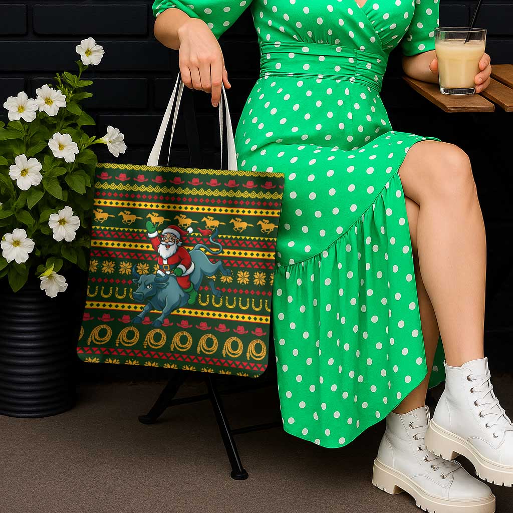 Amazing Cowboy Santa Claus Christmas Tote Bag Xmas Holiday Patterns - Wonder Print Shop