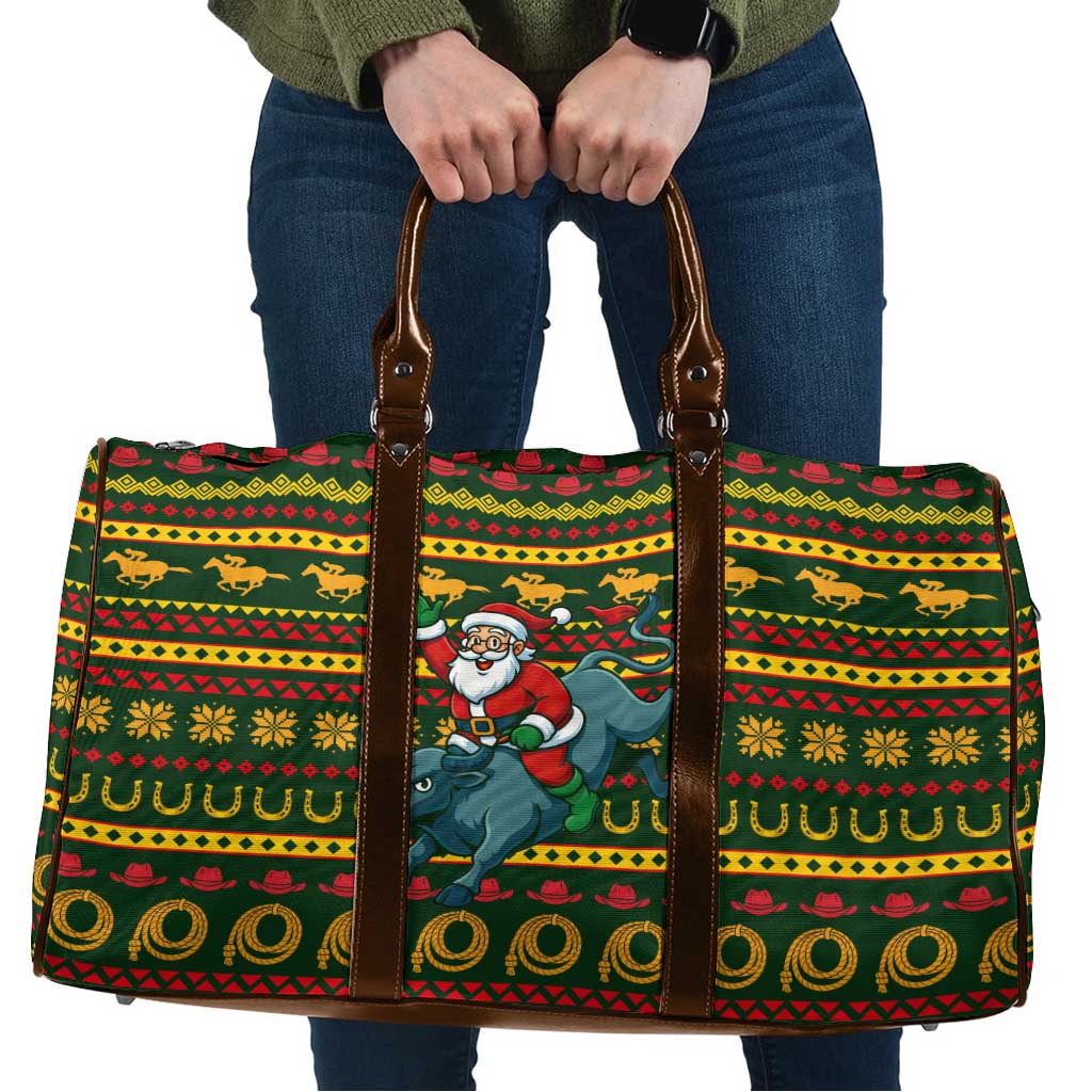 Amazing Cowboy Santa Claus Christmas Travel Bag Xmas Holiday Patterns - Wonder Print Shop