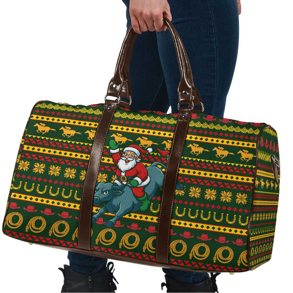 Amazing Cowboy Santa Claus Christmas Travel Bag Xmas Holiday Patterns - Wonder Print Shop