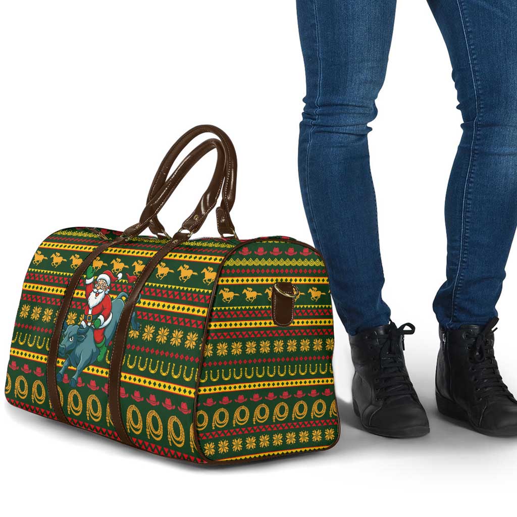 Amazing Cowboy Santa Claus Christmas Travel Bag Xmas Holiday Patterns - Wonder Print Shop
