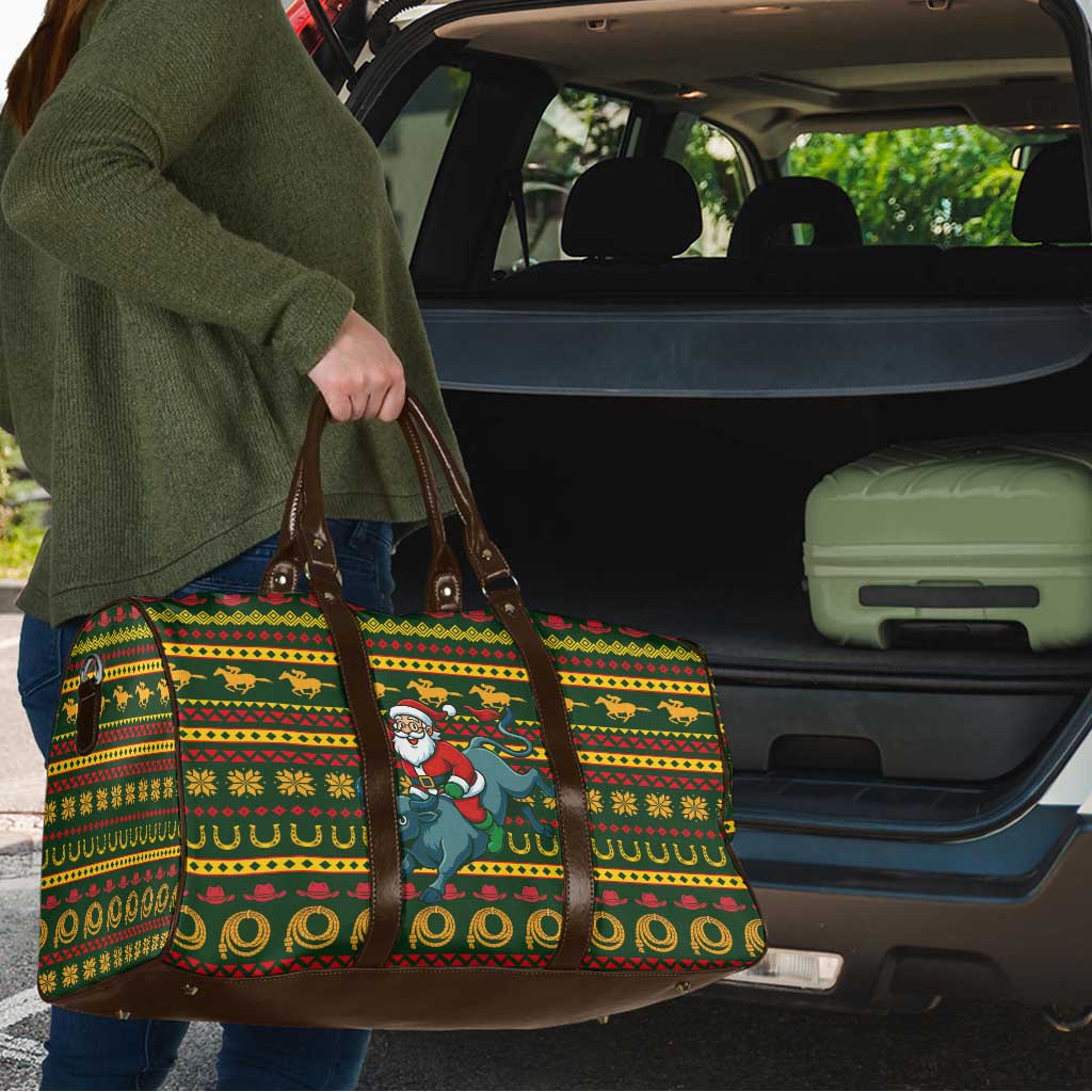 Amazing Cowboy Santa Claus Christmas Travel Bag Xmas Holiday Patterns - Wonder Print Shop