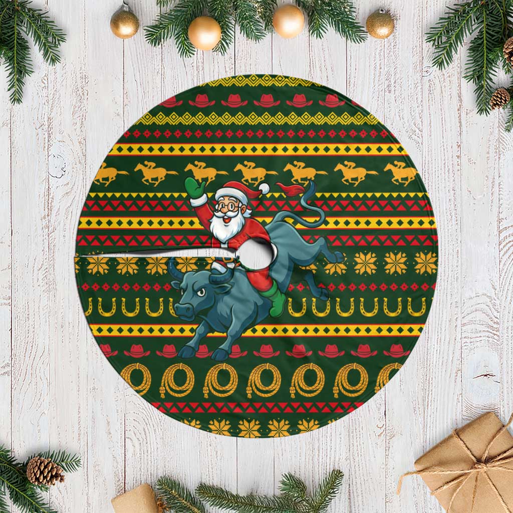 Amazing Cowboy Santa Claus Christmas Tree Skirt Xmas Holiday Patterns - Wonder Print Shop