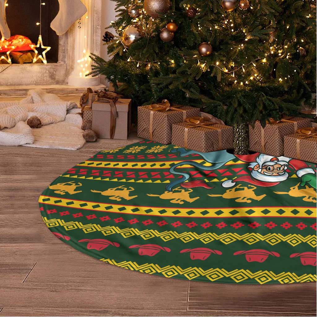 Amazing Cowboy Santa Claus Christmas Tree Skirt Xmas Holiday Patterns - Wonder Print Shop