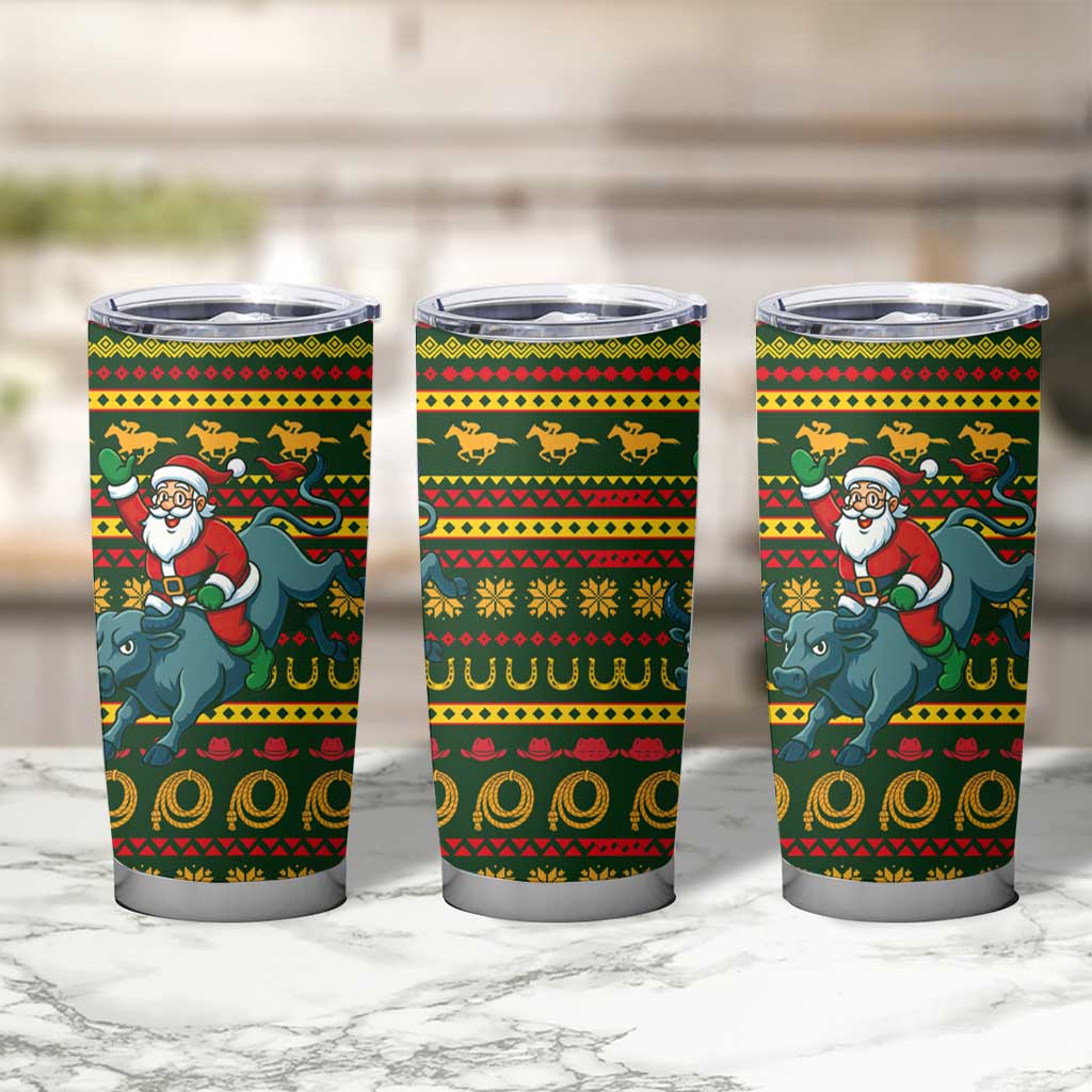 Amazing Cowboy Santa Claus Christmas Tumbler Cup Xmas Holiday Patterns - Wonder Print Shop