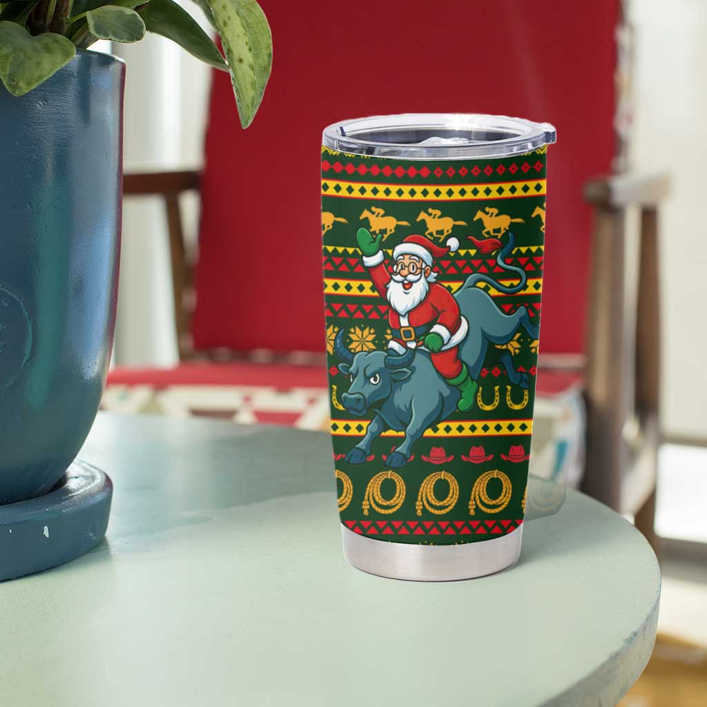 Amazing Cowboy Santa Claus Christmas Tumbler Cup Xmas Holiday Patterns - Wonder Print Shop