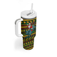 Amazing Cowboy Santa Claus Christmas Tumbler With Handle Xmas Holiday Patterns - Wonder Print Shop