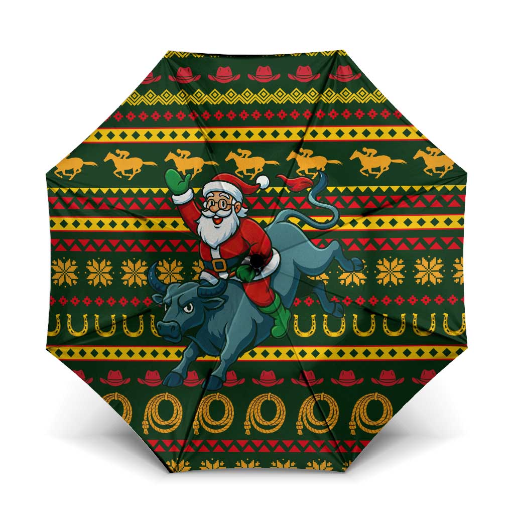 Amazing Cowboy Santa Claus Christmas Umbrella Xmas Holiday Patterns - Wonder Print Shop