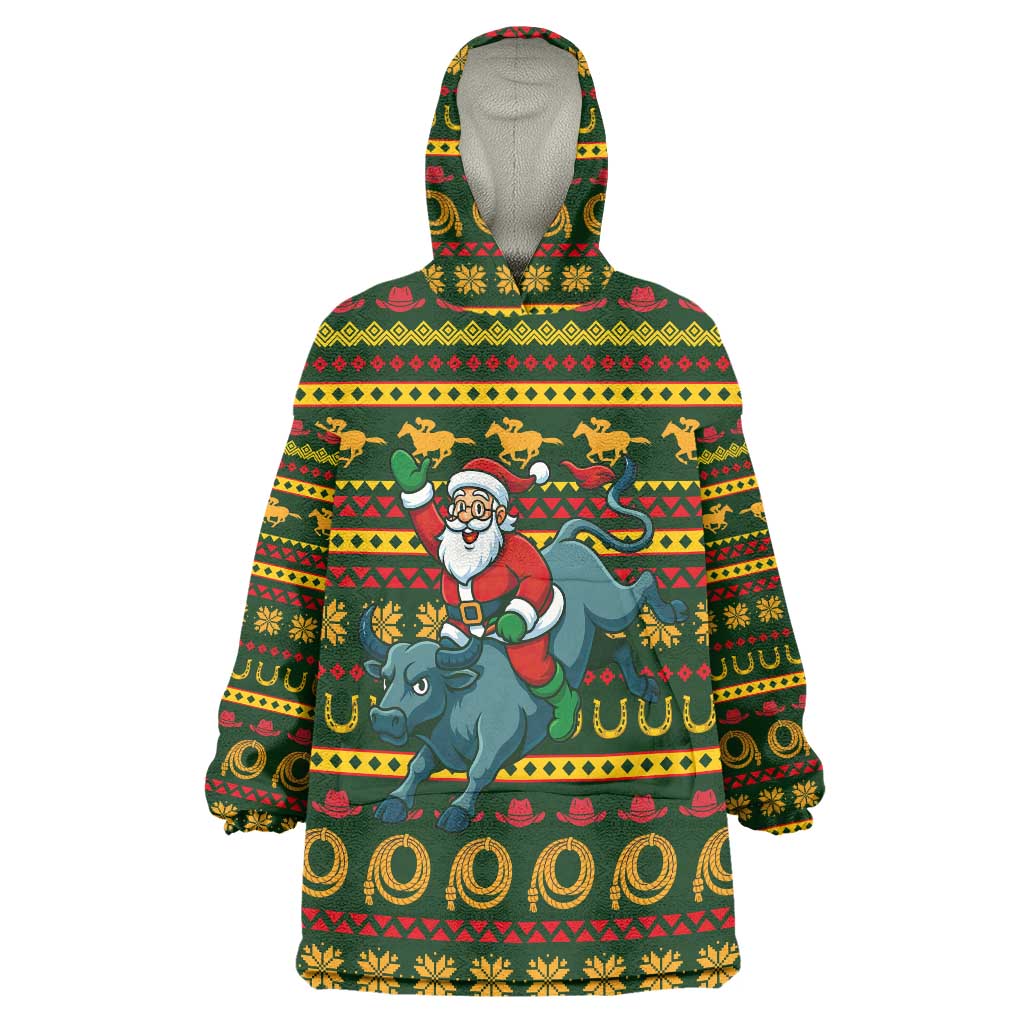Amazing Cowboy Santa Claus Christmas Wearable Blanket Hoodie Xmas Holiday Patterns - Wonder Print Shop