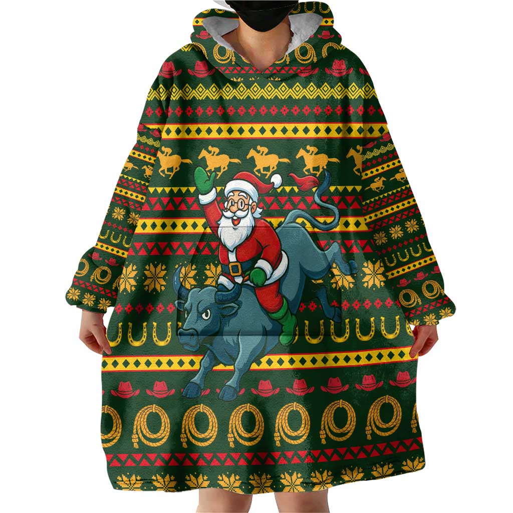 Amazing Cowboy Santa Claus Christmas Wearable Blanket Hoodie Xmas Holiday Patterns - Wonder Print Shop