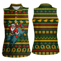 Amazing Cowboy Santa Claus Christmas Women Sleeveless Polo Shirt Xmas Holiday Patterns - Wonder Print Shop
