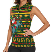 Amazing Cowboy Santa Claus Christmas Women Sleeveless Polo Shirt Xmas Holiday Patterns - Wonder Print Shop