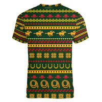Amazing Cowboy Santa Claus Christmas Women V-Neck T-Shirt Xmas Holiday Patterns - Wonder Print Shop
