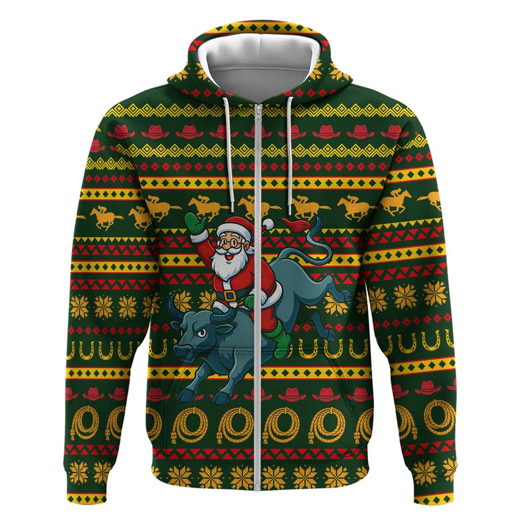Amazing Cowboy Santa Claus Christmas Zip Hoodie Xmas Holiday Patterns - Wonder Print Shop