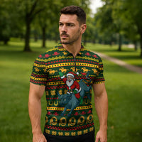Amazing Cowboy Santa Claus Christmas Zipper Polo Shirt Xmas Holiday Patterns - Wonder Print Shop