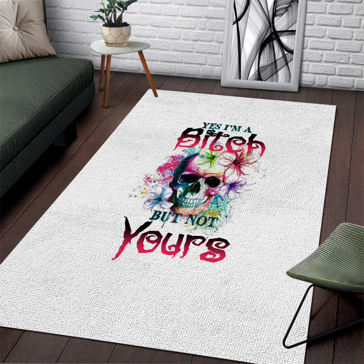 Yes I'm A B But Not Yours Area Rug - Wonder Print Shop
