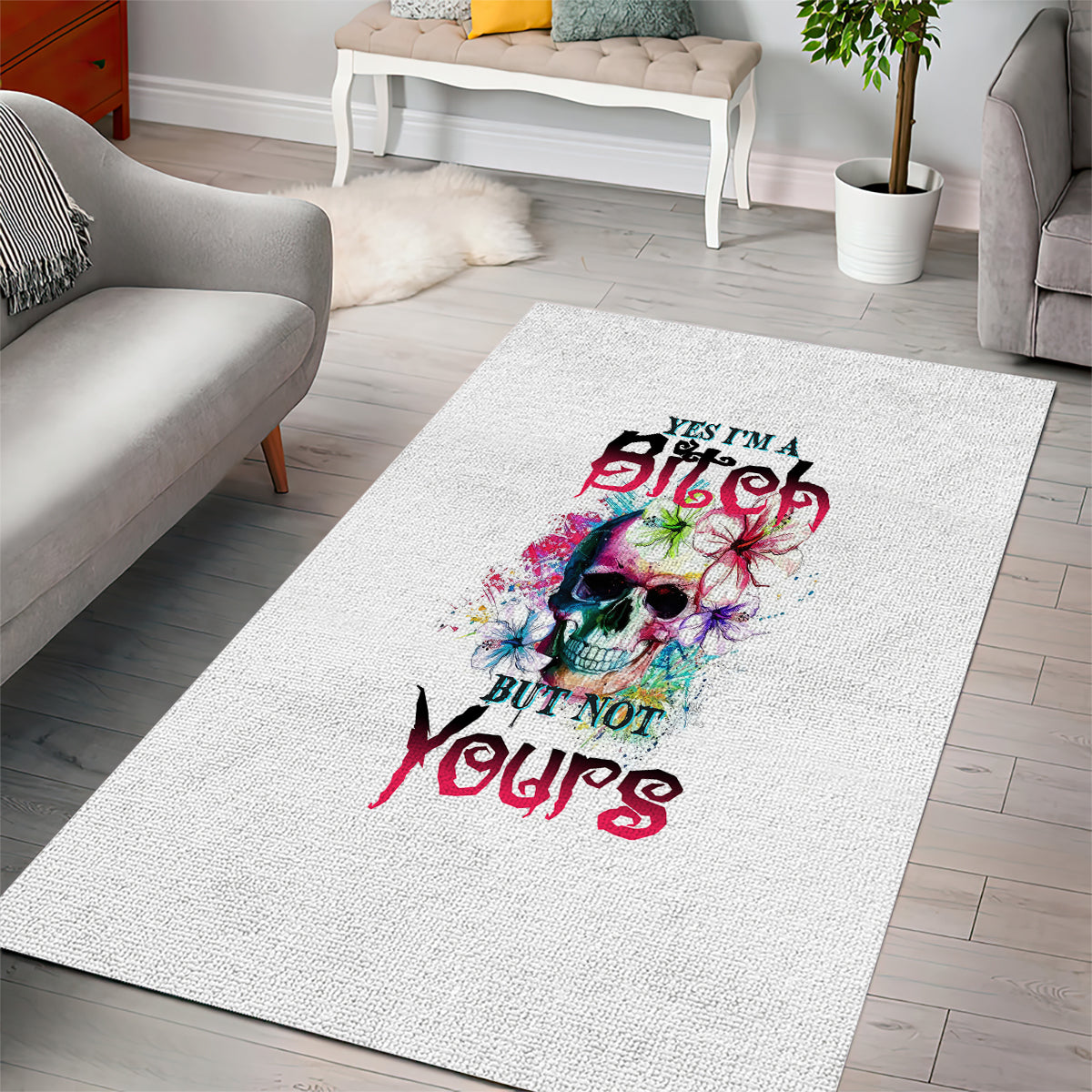 Yes I'm A B But Not Yours Area Rug - Wonder Print Shop