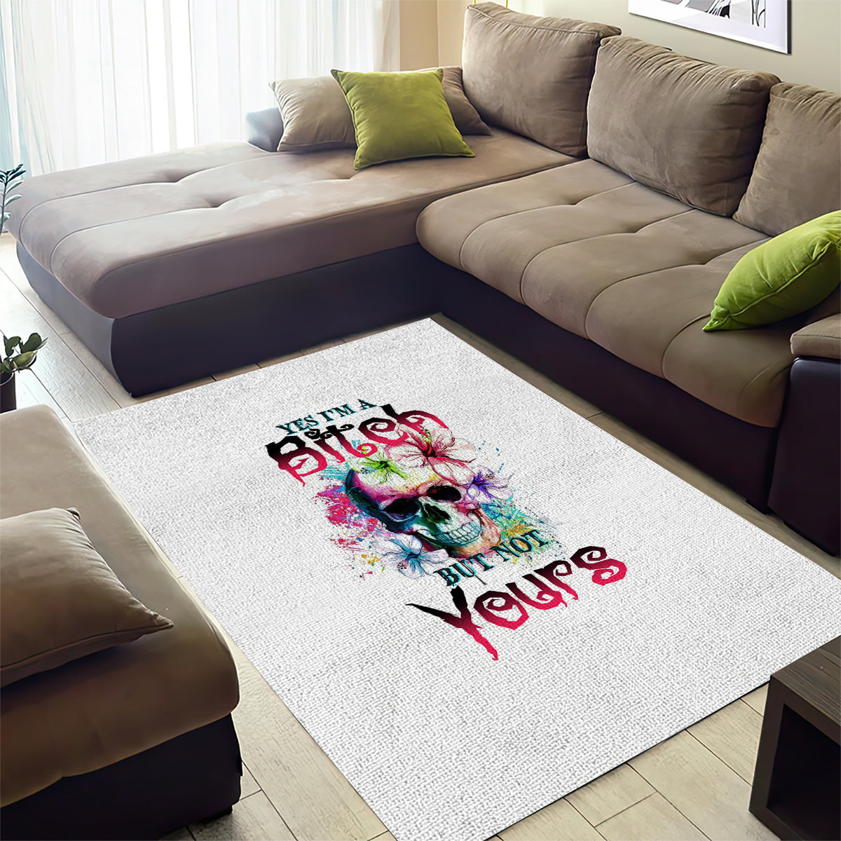 Yes I'm A B But Not Yours Area Rug - Wonder Print Shop